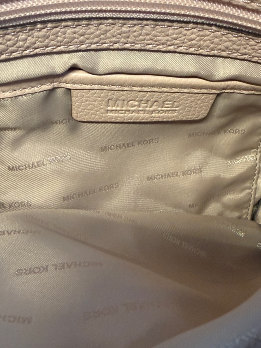 Michael Kors Blush Leather Shoulder Bag with Gold Hardware and Tassel - Picture 7 of 10